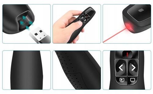 WSKAŹNIK PREZENTER LASEROWY PILOT BEZPRZEWODOWY DO PREZENTACJI LASER USB na Arena.pl
