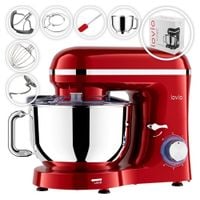 Robot kuchenny MIKSER PLANETARNY Z MISĄ 6.2L 1900W MOCNY czerwony AKCESORIA