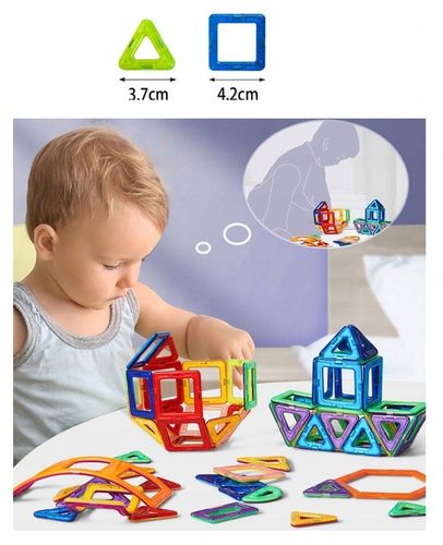 Edukacyjne Konstrukcyjne KLOCKI MAGNETYCZNE 114 e Kuferek certyfikat GRATIS na Arena.pl