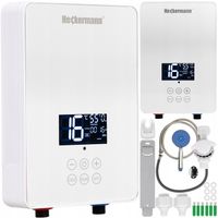 PRZEPŁYWOWY PODGRZEWACZ WODY BIAŁY ELEKTRYCZNY 6000W + AKCESORIA