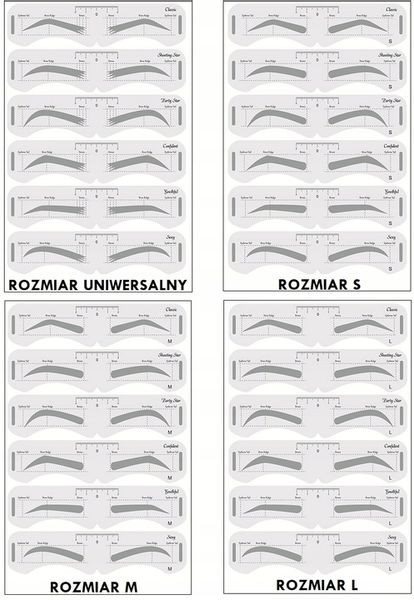 Szablony do stylizacji brwi linijka symetryczna U zdjęcie 3