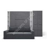 Półkotapczan MEBLOPOL 160V pionowy z sofą, regałami i szafą