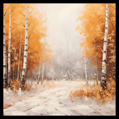 Plakat 50x50cm Jesienne Brzozy na Arena.pl