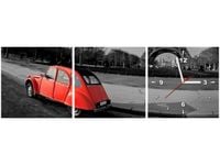 30 90CM OBRAZ 3 ELEM CZERWONE AUTO WIEŻY EIFFLA ŚCIENNY PŁOTNO DRUK