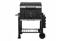 GRILL WĘGLOWY OGRODOWY ŻELIWNY RUSZT Z TERMOMETREM POPIELNIK