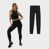 LEGGINSY DAMSKIE DZIANINOWE Z LOGO 4F CZARNE 4FWMM00TTIGF195-20S XL