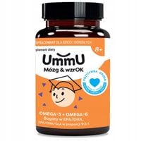 UmmU Mózg & WzrOK 8+ kwasy omega 3 6 EPA DHA GLA dla dzieci 240 kapsułek