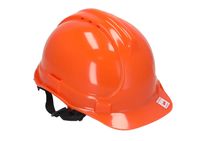 Kask ochronny pomarańczowy, 4-punktowy pasek podbródkowy