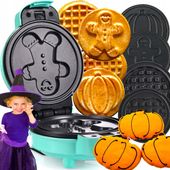 GOFROWNICA MINI GOFRY MOCNA NIEPRZYWIERAJACA 8 PŁYTEK 4 WZORY MIĘTOWA