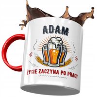 Kubek Czerwony Dla Adama Kolegi Męża Na Prezent Z Nadrukiem Ze Zdjęciem