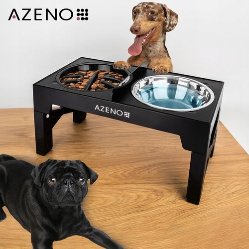 Miska dla Psa NA STOJAKU MISKA PODWÓJNA REGULOWANA DUŻA Spowalniająca 3w1 na Arena.pl