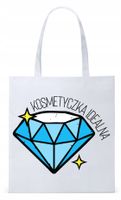 Dla Kosmetyczki Na Prezent Torba Eco Biała Shopper Z Nadrukiem Ze Zdjęciem