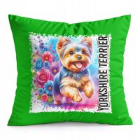 PODUSZKA ZIELONA PREZENT - PIES PSY PIESEK RASA YORKSHIRE TERRIER