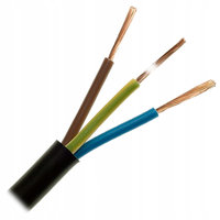 Przewód OMY 3x1,5 okrągły, czarny, linka Elektrokabel OMY 3x1,5mm2 100m