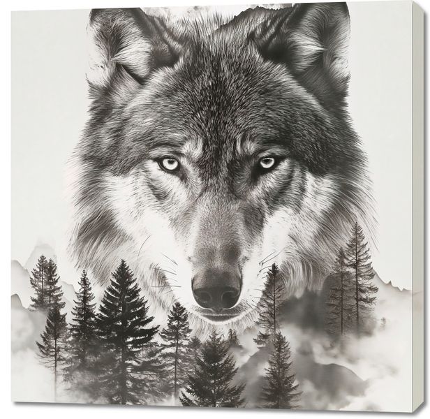 Obraz 100x100cm Wilczy Duch Lasu zdjęcie 1