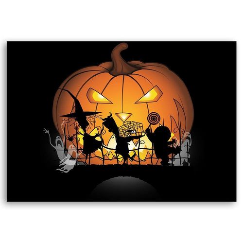 Deco Panel, Halloweenowa dynia 60x40 na Arena.pl