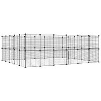 Klatka dla zwierząt z bramką, 44 panele, czarna, 35x35 cm, stal