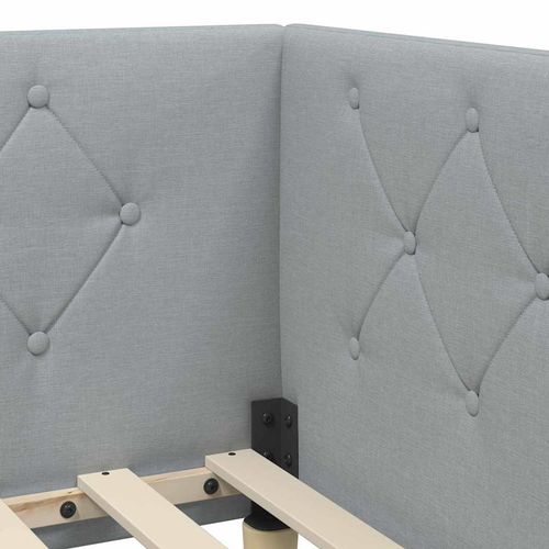 Rama łóżka narożnego Jasnoszary 100 x 200 cm tkanina na Arena.pl