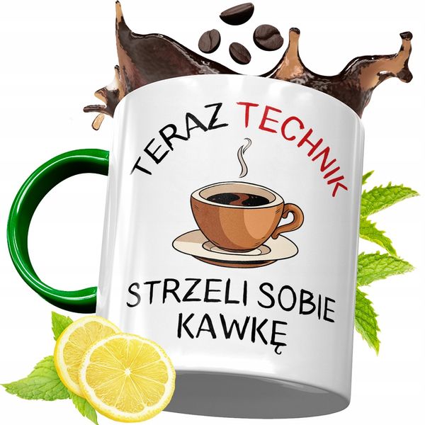 Kubek Zielony Dla Technika Na Urodziny Prezent Z Nadrukiem Ze Zdjęciem zdjęcie 1