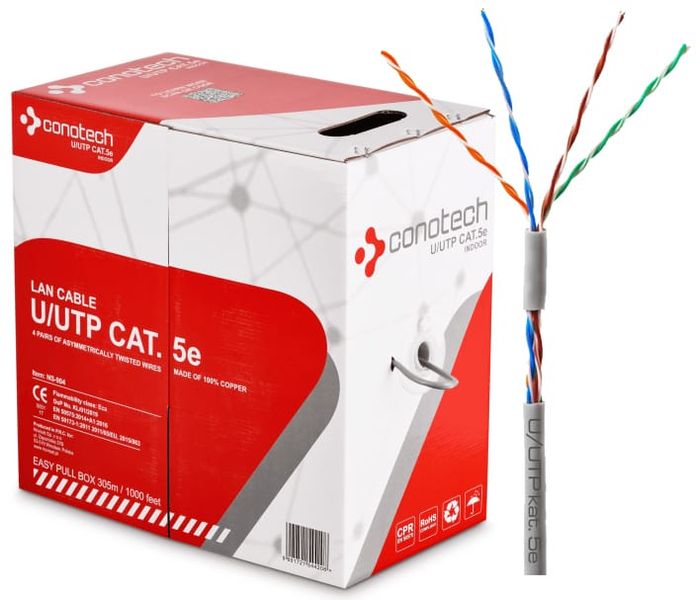 Kabel sieciowy U/UTP LAN kat. 5e Conotech na metry zdjęcie 1