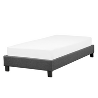 Łóżko tapicerowane bez zagłówka 90 x 200 cm szare ROANNE