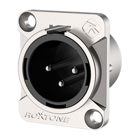 Gniazdo tablicowe panelowe montażowe złącze XLR 3-pin Męski RRX3MD-NT Srebro