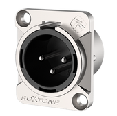 Gniazdo tablicowe panelowe montażowe złącze XLR 3-pin Męski RRX3MD-NT Srebro