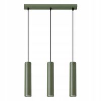 Lampa wisząca potrójna zielona oliwkowa trzy tuby 30 cm do jadalni Sollux