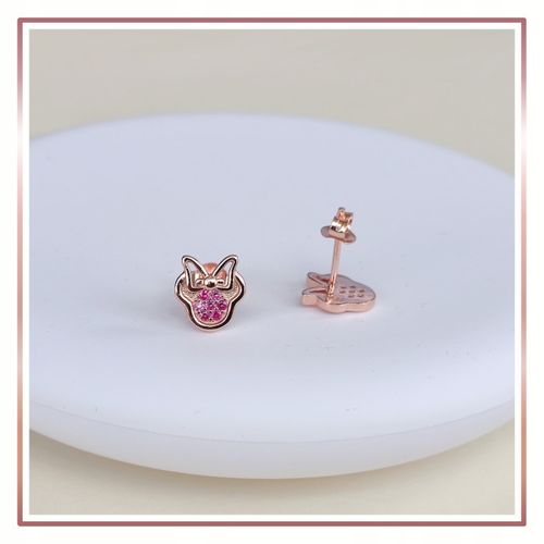 Srebrne kolczyki MYSZKA MINNIE ROSE S925 na Arena.pl