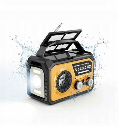 Radio Awaryjne Survivalowe na Korbę Solarne Powerbank 16000mAh Latarka na Arena.pl