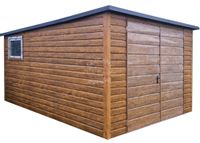 Schowek domek ogrodowy 3x4m - Brama dwuskrzydłowa okno  drewnopodobny