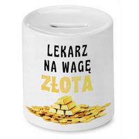 Skarbonka Dla Lekarza Doktora Na Wagę Złota Z Nadrukiem Ze Zdjęciem
