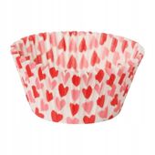FOREMKI PAPILOTKI do muffinek czerwone różowe serca 50x35 mm 100 szt