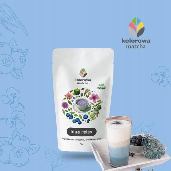 HERBATA MATCHA JAPOŃSKA W PROSZKU NIEBIESKA BLUE RELAX KOLOROWA MATCHA 75G zdjęcie 10