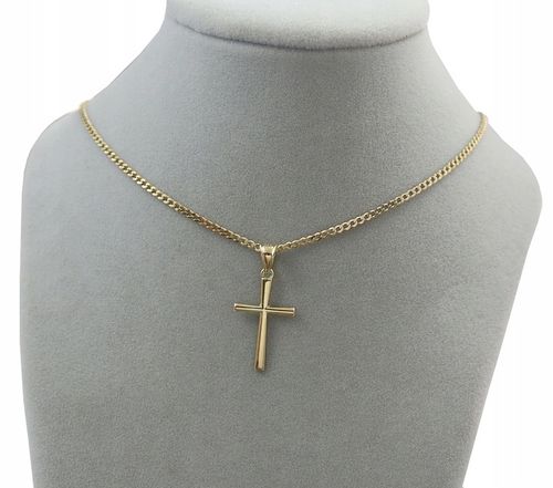 ZŁOTY ŁAŃCUSZEK NA CHRZEST CHRZCINY Z KRZYŻYKIEM PR 925 585 GRAWER PAMIĄTKA na Arena.pl