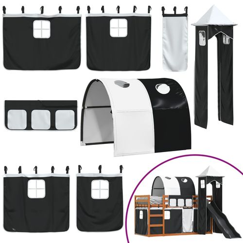 Łóżko na antresoli, ze zjeżdżalnią i zasłonkami, 90x200 cm na Arena.pl