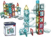 Klocki magnetyczne konstrukcyjne Tor Kulkowy 72el zjeżdzalnia magnesy