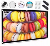 EKRAN PROJEKCYJNY do projektora Przenośny Zwijany 16:9 218x122 100