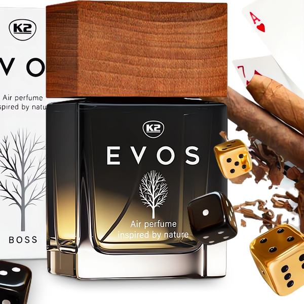 K2 EVOS BOSS FLAKON 50ML PERFUMY DO SAMOCHODU AUTA ZAPACH ATOMIZER zdjęcie 1