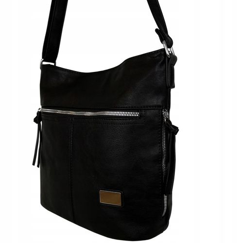 Torebka Damska Listonoszka Czarna Torba Worek Na Ramię Długi Pasek Lekka A5 na Arena.pl