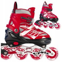 ROLKI REGULOWANE DLA DZIECI CHŁOPCA 38-41 CZARNO CZERWONE DZIECIĘCE