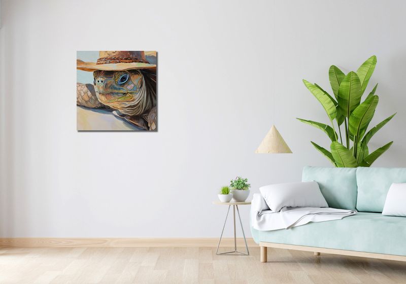 Obraz 60x60cm Żółwi Kapelusznik zdjęcie 2