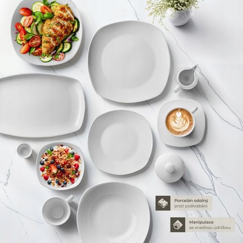 Serwis obiadowy Salerno, porcelana, dla 12 osób, 100 elementów na Arena.pl