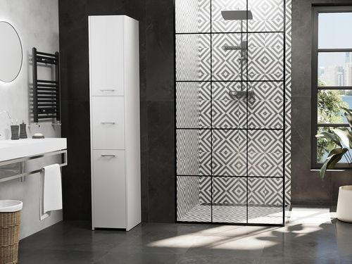 SZAFKA ŁAZIENKOWA REGAŁ SŁUPEK 30cm 3 DRZWI BIAŁA L-23 na Arena.pl