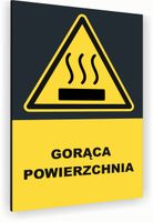 Tabliczka znak informacyjny 30x20 Antracyt GORĄCA POWIERZCHNIA Nierdzewna