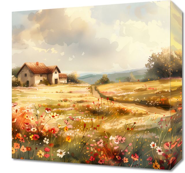 Obraz 40x40cm Sielski Domek zdjęcie 1