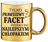Złoty kubek premium z dedykacją wyjątkowy prezent Dzień Chłopaka
