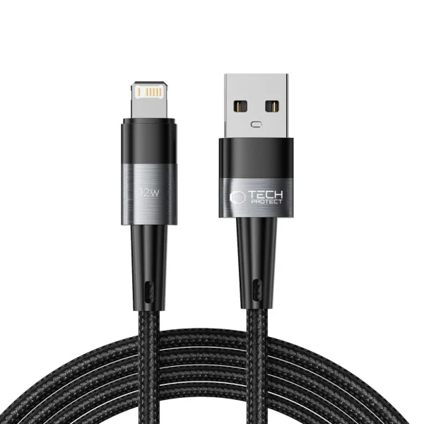 Kabel Tech-Protect UltraBoost USB-A / Lightning 12W 2.4A 2m - szary zdjęcie 1