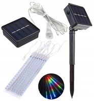 Lampki solarne 144 LED zewnętrzne IP44 kolorowe sople świąteczne wiszące