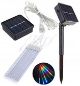 Lampki solarne 144 LED zewnętrzne IP44 kolorowe sople świąteczne wiszące